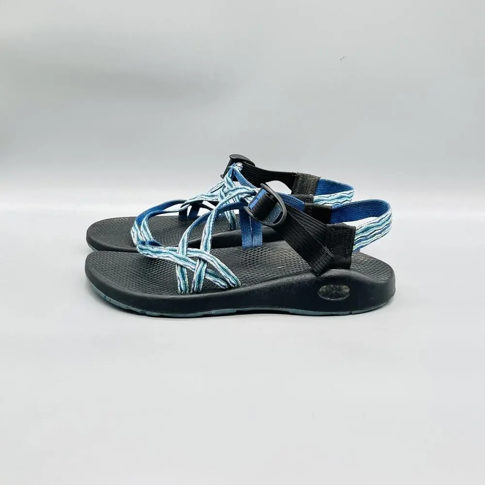 Chaco Sandals Womens 9 Blue Strappy Adjustable Outdoor Hiking Shoes
